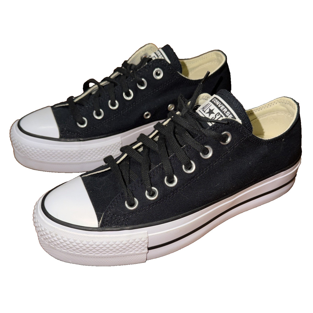 Converse Chuck Taylor All Star Lift Platform Black Low Tops Women 7.5 - Picture 3 of 8
